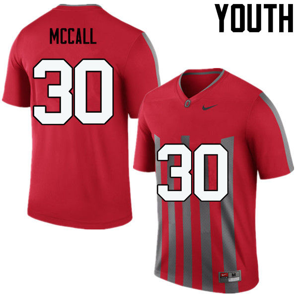 Youth Ohio State Buckeyes #30 Demario McCall College Football Jerseys Game-Throwback